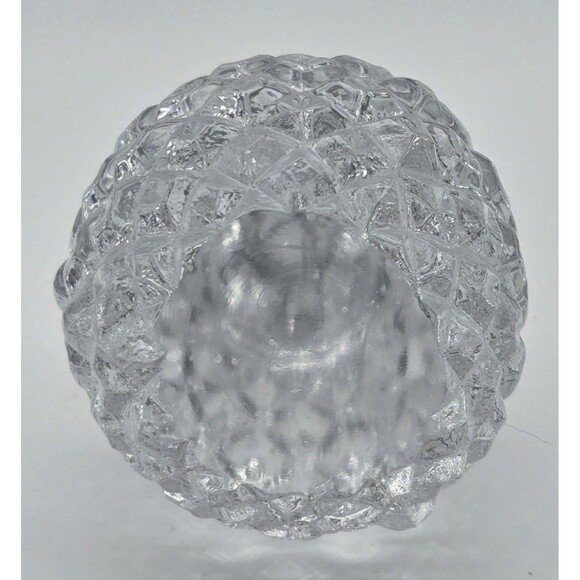 Clear‎ Pressed Glass Pineapple Figurine Diamond Point Decor Paperweight 4in - Picture 5 of 8